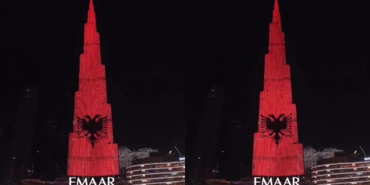 Krenari/ Ndërtesa më e lartë në botë vishet me flamurin shqiptar. Ja çfarë ndodhi sot në mes të Dubait…