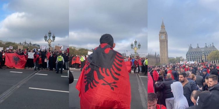 Mirënjohje për ju/ Mijëra emigrantët shqiptarë protestojnë në Londër, Rama kërkoi…