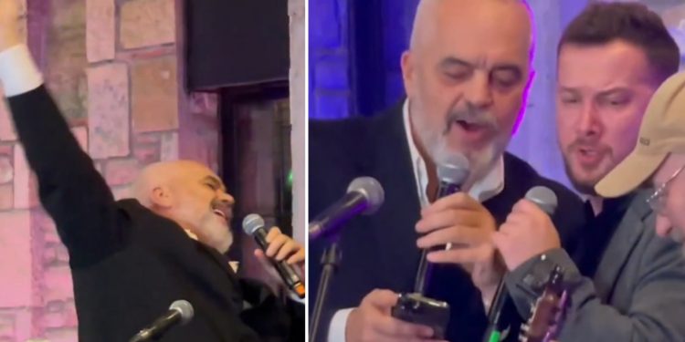 VIDEO/ “Bella ciao”, siç nuk e kemi parë kurrë, me mikrofon në duar Rama ja merr këngës…
