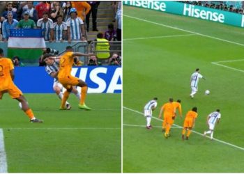 VIDEO/ A ishte penallti? Shikoni çfarë bën Messi nga pika e bardhë e 11-metërshit…