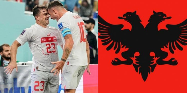 FOTOLAJM/ Xhaka dhe Shaqiri bëjnë shqiponjën me trup në ndeshjen Serbi-Zvicër