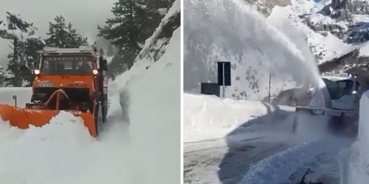 Acari prek vendin/ Trashësia e dëborës mbi 1 metër, bllokohet disa herë rruga drejt…