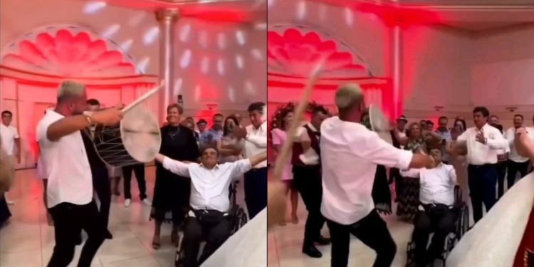 VIDEO/ Luizi e “djeg” në dasmë, kërcen përballë familjarit me karrige me rrota…