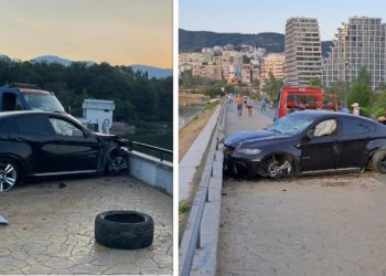Aksident “i çmendur” në Tiranë, makina “fluturon” te Diga e Liqenit, shikoni…