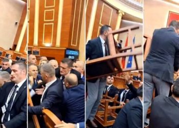 “Luftë” në Kuvend, Salianji hipën mbi tavolinë: Do ta shihni ju, legena…