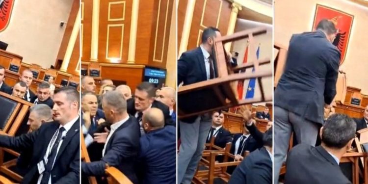 “Luftë” në Kuvend, Salianji hipën mbi tavolinë: Do ta shihni ju, legena…