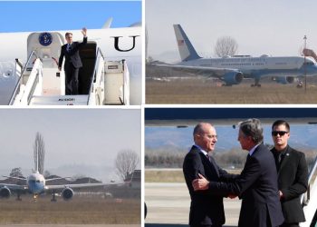 Blinken prek tokën shqiptare, avioni i Sekretarit Amerikan mbërrin në Rinas…