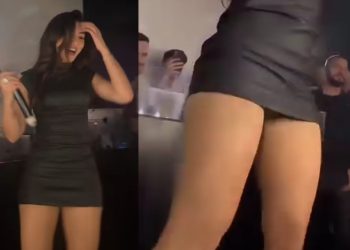 Ups! Fustani i shkurtër “tradhton” këngëtaren shqiptare, i del pjesa intime (VIDEO)