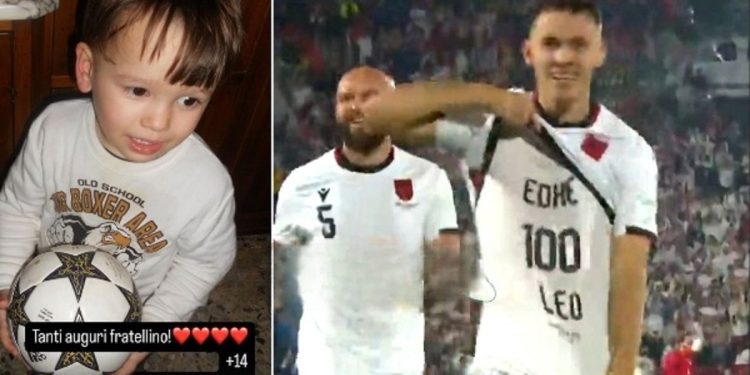 Edhe 100 Leo! Për kë ishte mesazhi në bluzën e Asllanit pas golit ndaj Gjeorgjisë…