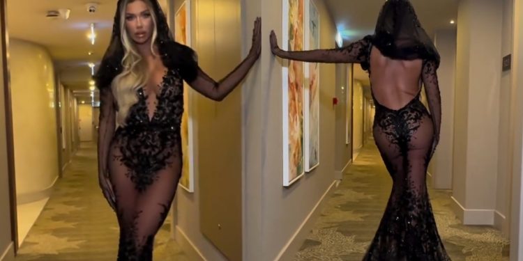 Adelina Tahiri provokon me fustanin transparent, “harron” të veshë të brendshme/ Kujdes…