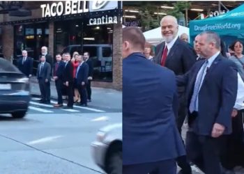 Del VIDEO/ Protestuesit e Berishës përplasen me Ramën në rrugët e New Yorkut: “Hajde o legen…