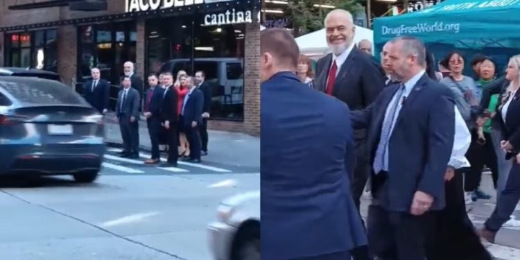 Del VIDEO/ Protestuesit e Berishës përplasen me Ramën në rrugët e New Yorkut: “Hajde o legen…