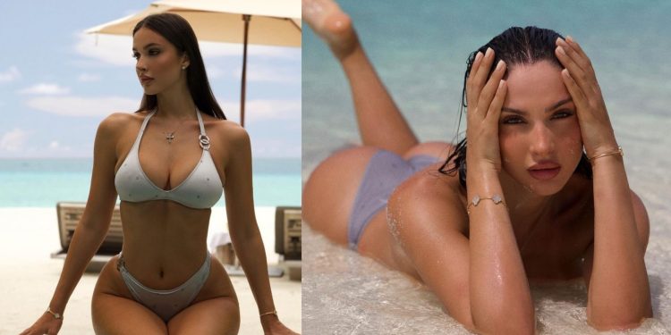 Oriola Marashi “ngre” temperaturat, modelja shqiptare shfaqet topless/ Kujdes…