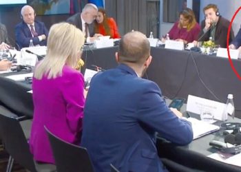 Deputetja e partisë së tij flet shqip, Fredi Beleri e dëgjon me kufjë të përkthyer