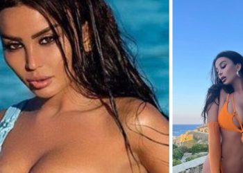 Vildane Zeneli në “hall” me bikinit e vogla, gjoksi i mbet në fushë/ FOTO