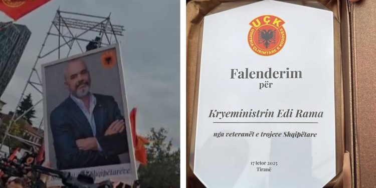 “Shpëtimtar i Shqiptarëve”/ Dhurata befasuese e UÇK-së për kryeministrin Rama….