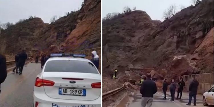 Masiv dheu shembet në mes të rrugës! Mbyllet qarkullimi në aksin kombëtar që lidh Tiranën me…