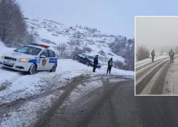 E pabesueshme por e vërtetë! Dëborë e madhe në “mes” të Pranverës në këtë vend të Shqipërisë