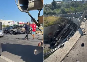PAMJE DRAMATIKE! Betonierja bie nga rrethrrotullimi i TEG-ut dhe zë poshtë një veturë tjetër…