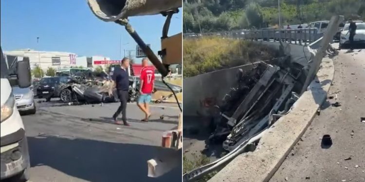PAMJE DRAMATIKE! Betonierja bie nga rrethrrotullimi i TEG-ut dhe zë poshtë një veturë tjetër…
