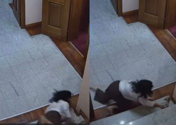Tentoi që të ndalonte Agron Shehajn që i mori dokumentin, momenti kur këshilltarja rrëzohet keq nga shkallët…