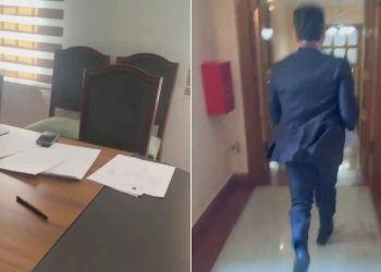 Çfarë po ndodh brenda Kuvendit?! Shehaj merr dokumentin e marrëveshjes me SHBA dhe largohet me vrap