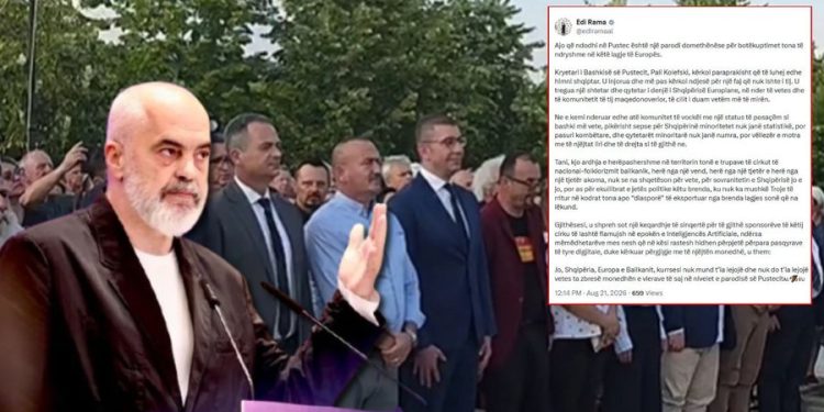 Mosekzekutimi i himnit kombëtar në Pustec, REAGON me shpejtësi Rama: Nuk ka mushkë…