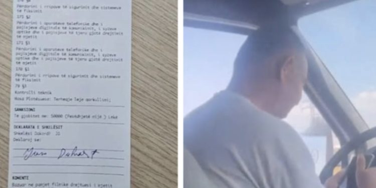 Me celularin në dorë teksa drejtonte autobusin/ Shoferi në Fier e pëson keq nga policia…