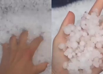 Kapriçot e motit/ Pamje të pabesueshme! Breshëri si dëborë “pushton” zonën e Shqipërisë…