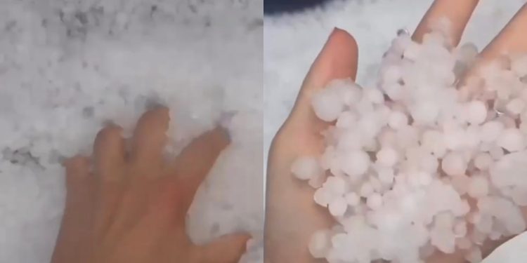 Kapriçot e motit/ Pamje të pabesueshme! Breshëri si dëborë “pushton” zonën e Shqipërisë…