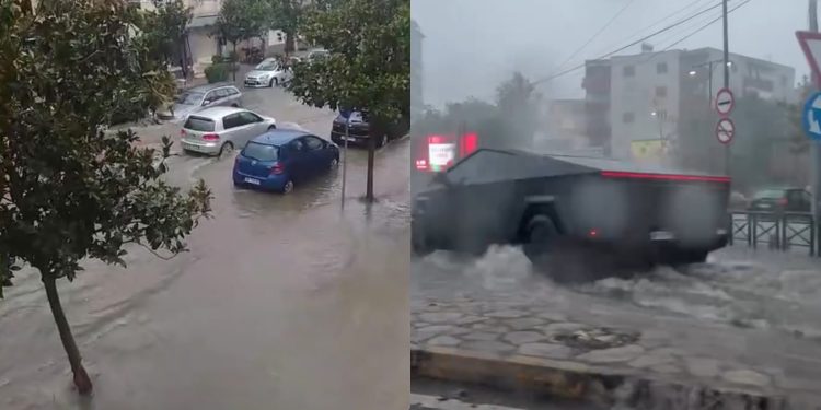 “Çmendet” moti/ Papritur ja “plas” stuhia e shiut, përmbyten rrugët e qytetit…