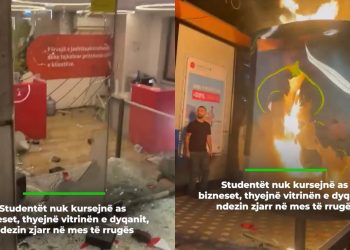 Policia në alarm/ Protestuesit ndezin zjarr në mes të rrugës, tensione në Rrugën e Durrësit