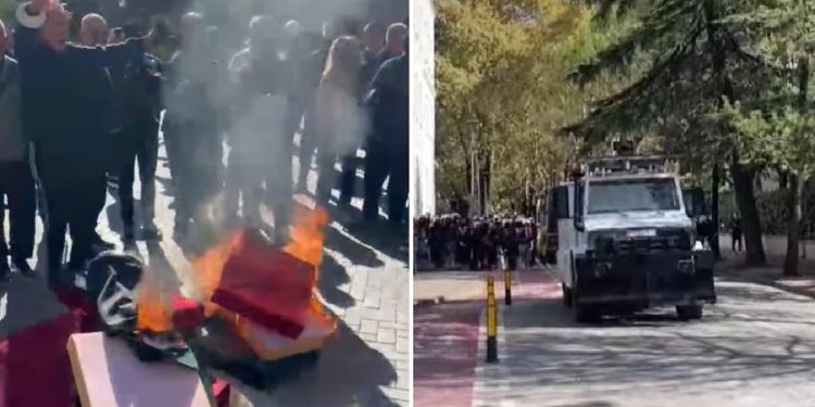 Militantët e Berishës djegin “sofrën e dialogut” që Rama shtroi për studentët, çfarë pritet…